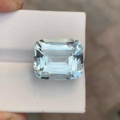 15.20 Carat Natural Loose Light Blue Aquamarine Cushion Cut Pakistani Gemstone