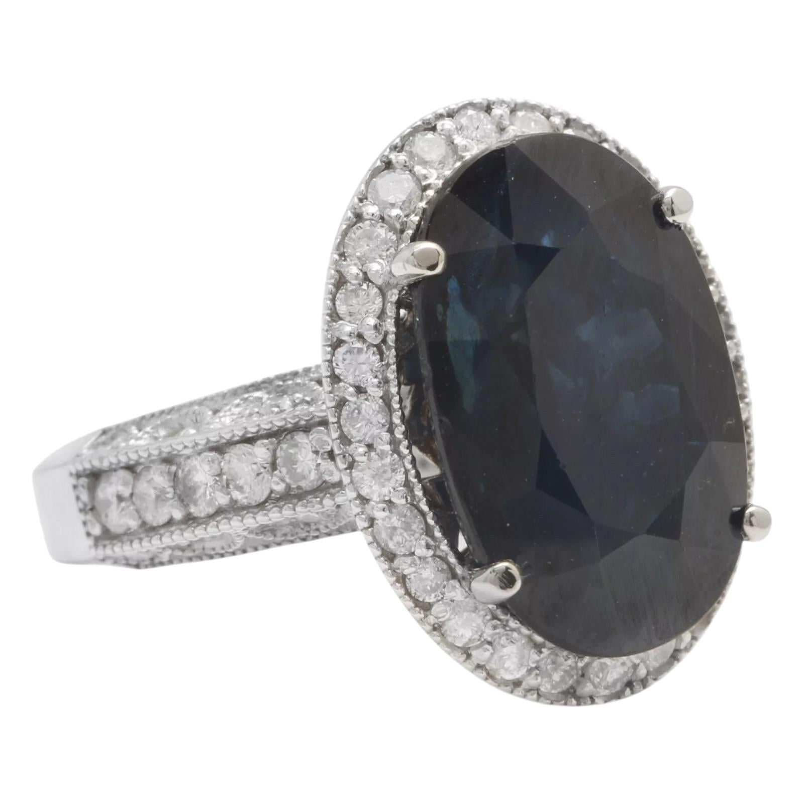  15.20 Carats Natural Sapphire and Diamond 14K Solid White Gold Ring


Suggested Replacement Value: Approx. $8,000.00


Total Natural Oval Cut Sapphire Weights: Approx. 14.00 Carats 

  Sapphire Measures: Approx. 16.30 x 10.50mm

Sapphire Treatment: