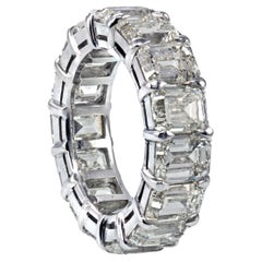 15,21 Karat Smaragdschliff Diamant Platin Eternity Band