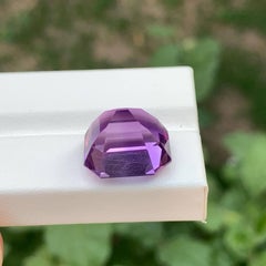 15.25 Carat Loose Royal Purple Amethyst Emerald Cut Natural Brazilian Gemstone