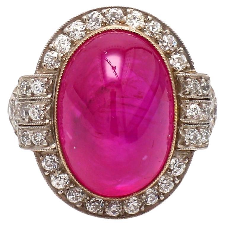 15.25ct Pyramidal Cabochon Cut Ruby Ring - AGL Certified For Sale
