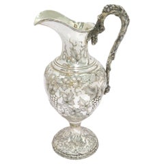 Sterling Silver Schofield Antique Grapevine Repousse & Handle Pitcher