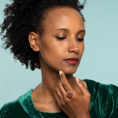 Emma Chapman 15.25ct Pink Tourmaline Emerald 18k Gold Cocktail Ring