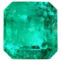 Pierre de naissance de mai de 15,28 carats certifiée GIA, taille émeraude de Colombie 15,5 x 14,5