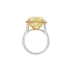 15.29 Carat Oval Statement Fancy Yellow 18K Gold Rare Fancy-Color Splendour
