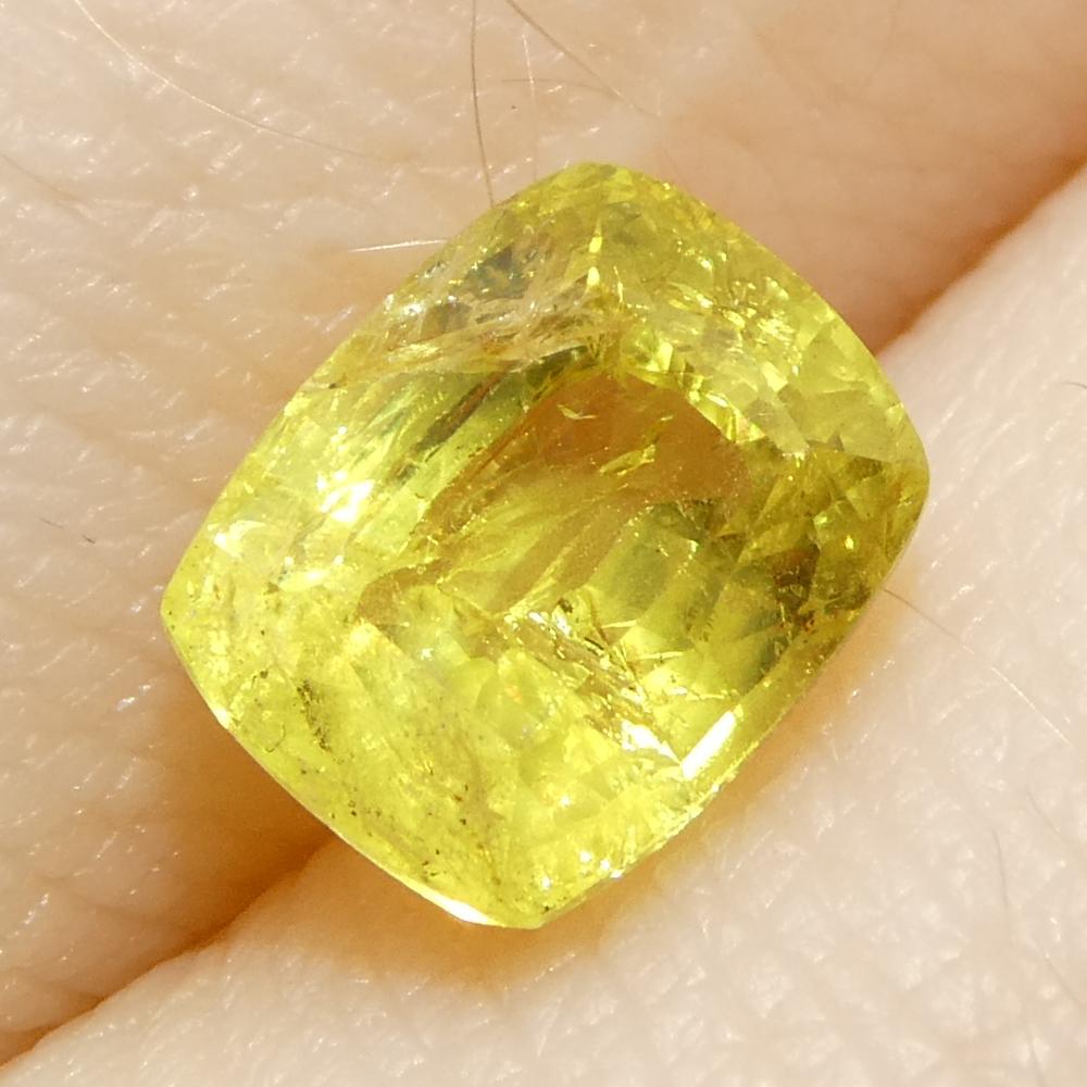1.52ct Saphir jaune coussin de Tanzanie en vente 5