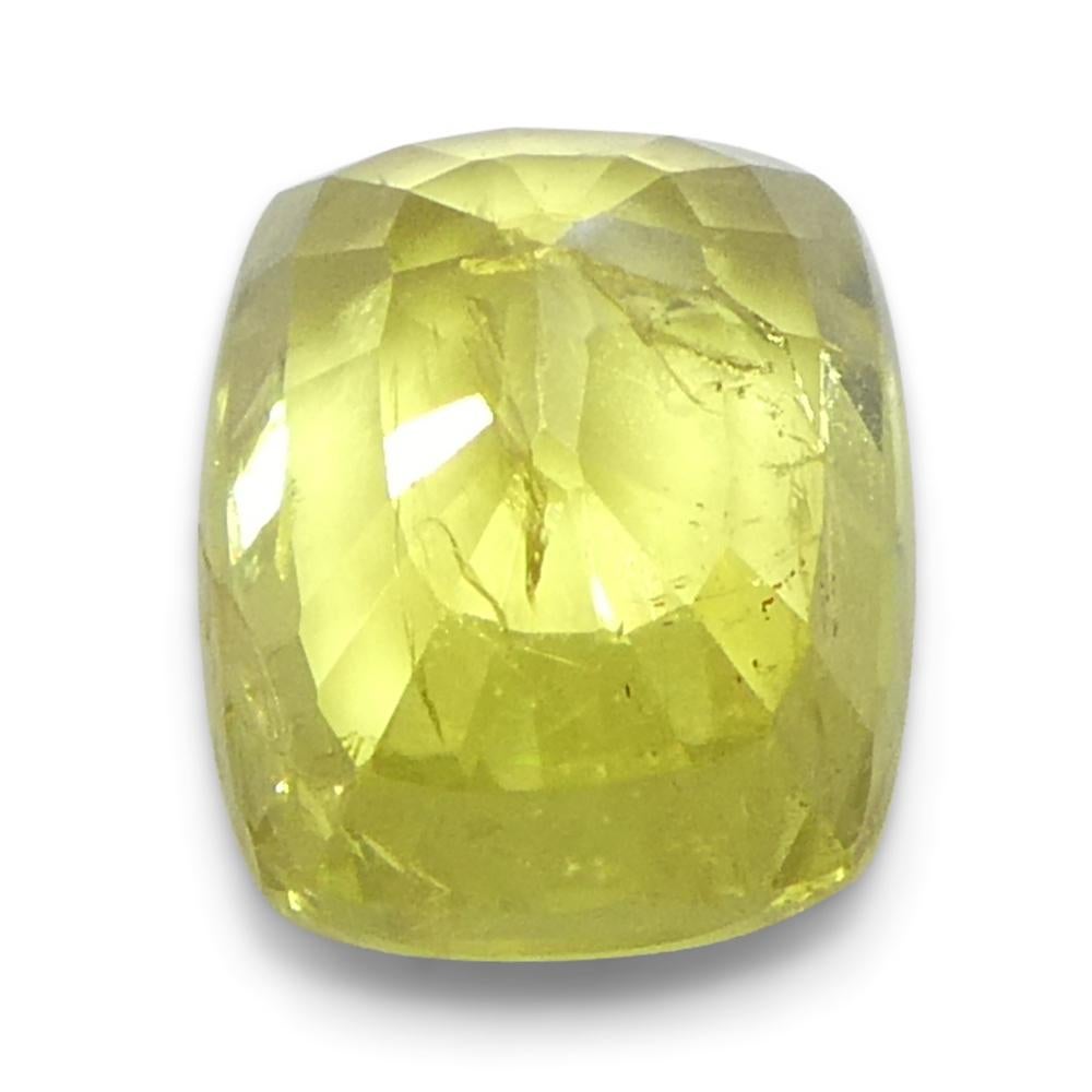 1.52ct Saphir jaune coussin de Tanzanie en vente 3