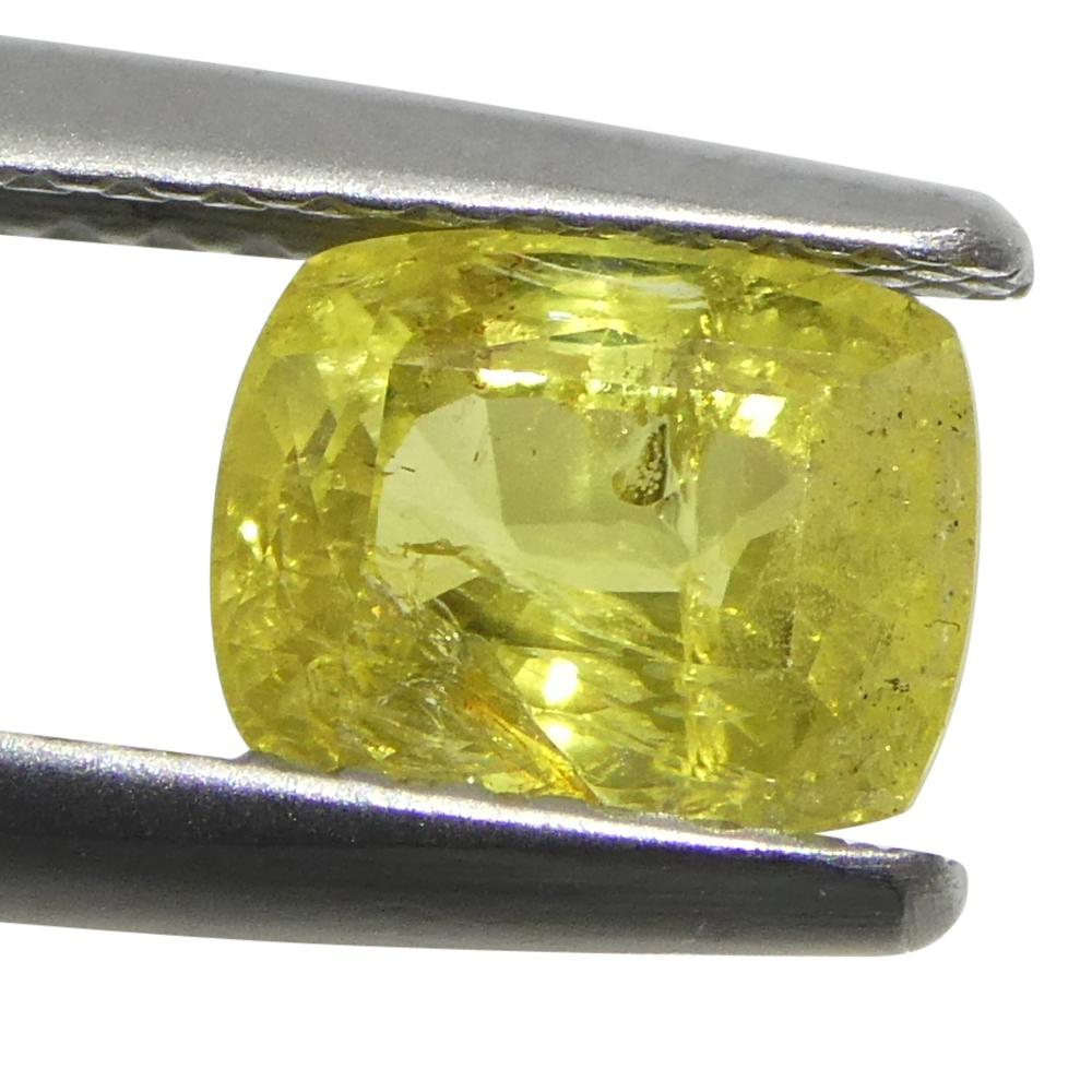 1.52ct Saphir jaune coussin de Tanzanie en vente 4