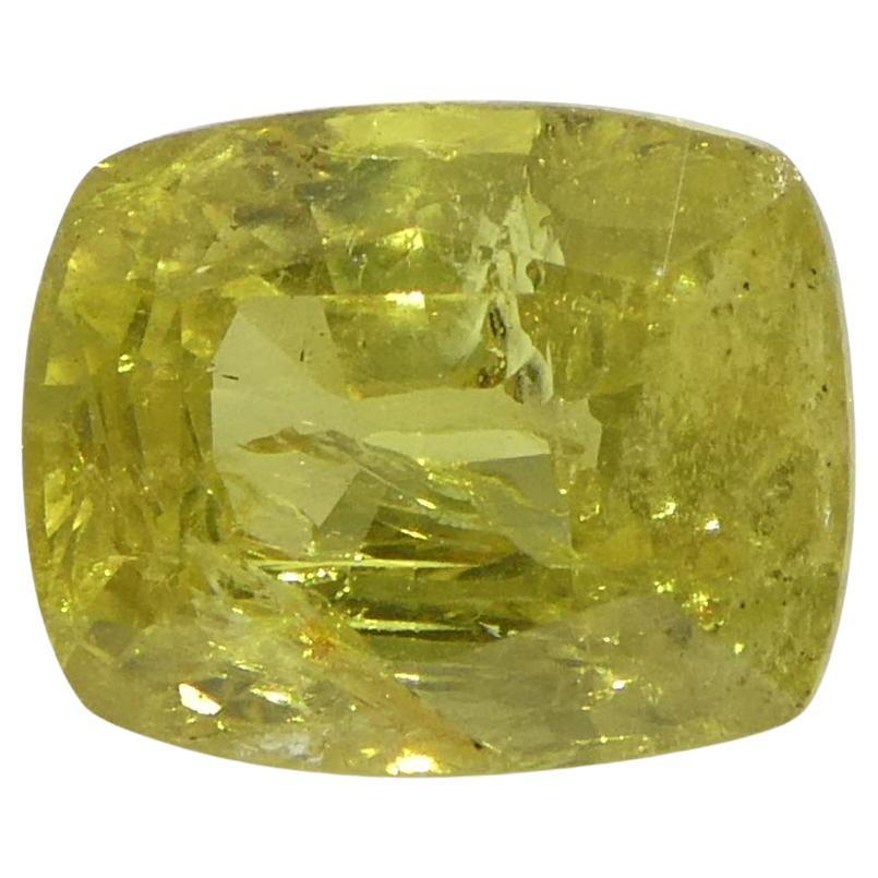 1.52ct Saphir jaune coussin de Tanzanie en vente