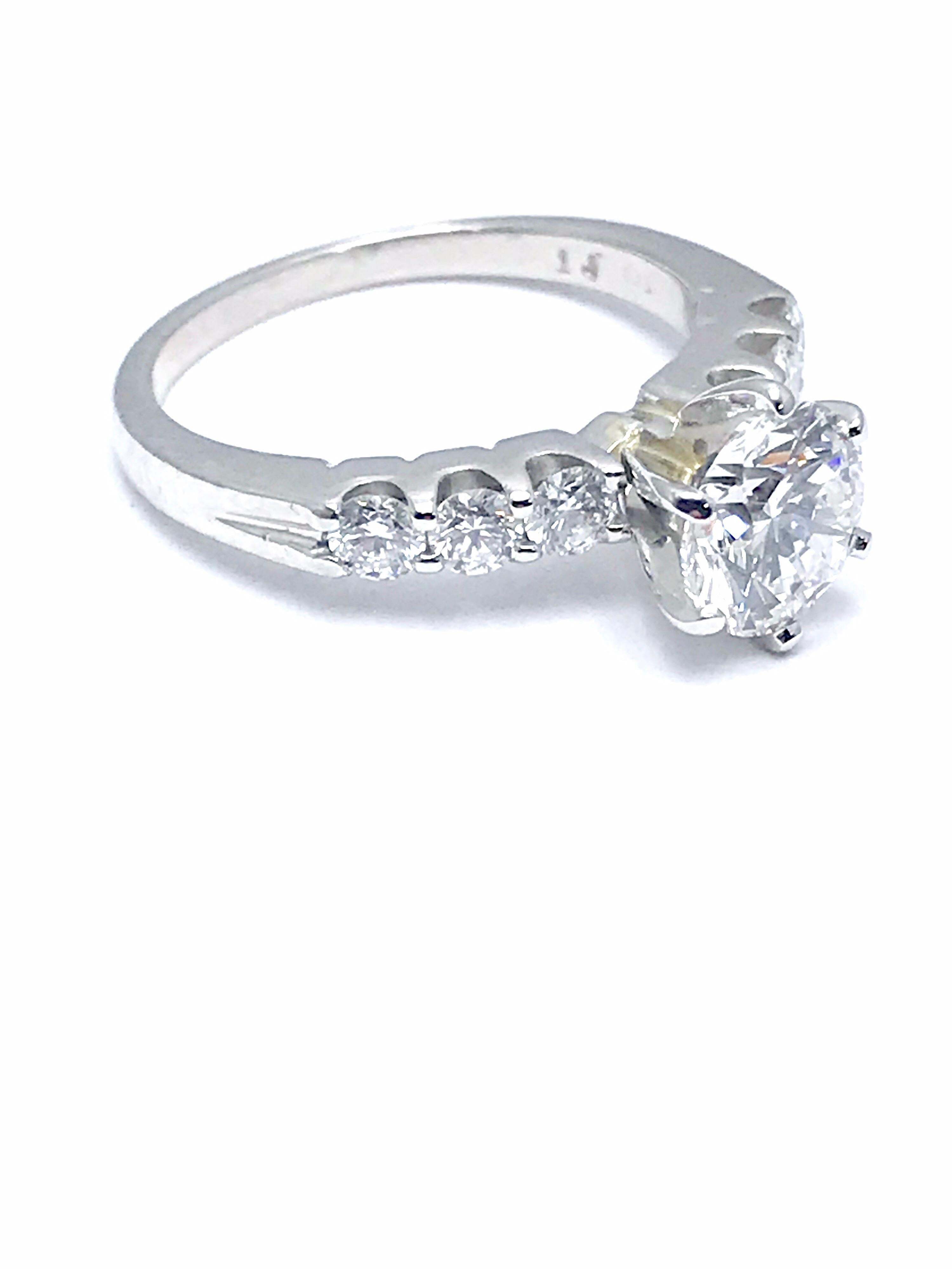 Modern 1.52 Carat F/IF Round Brilliant Diamond with 0.60 Carat Platinum Engagement Ring