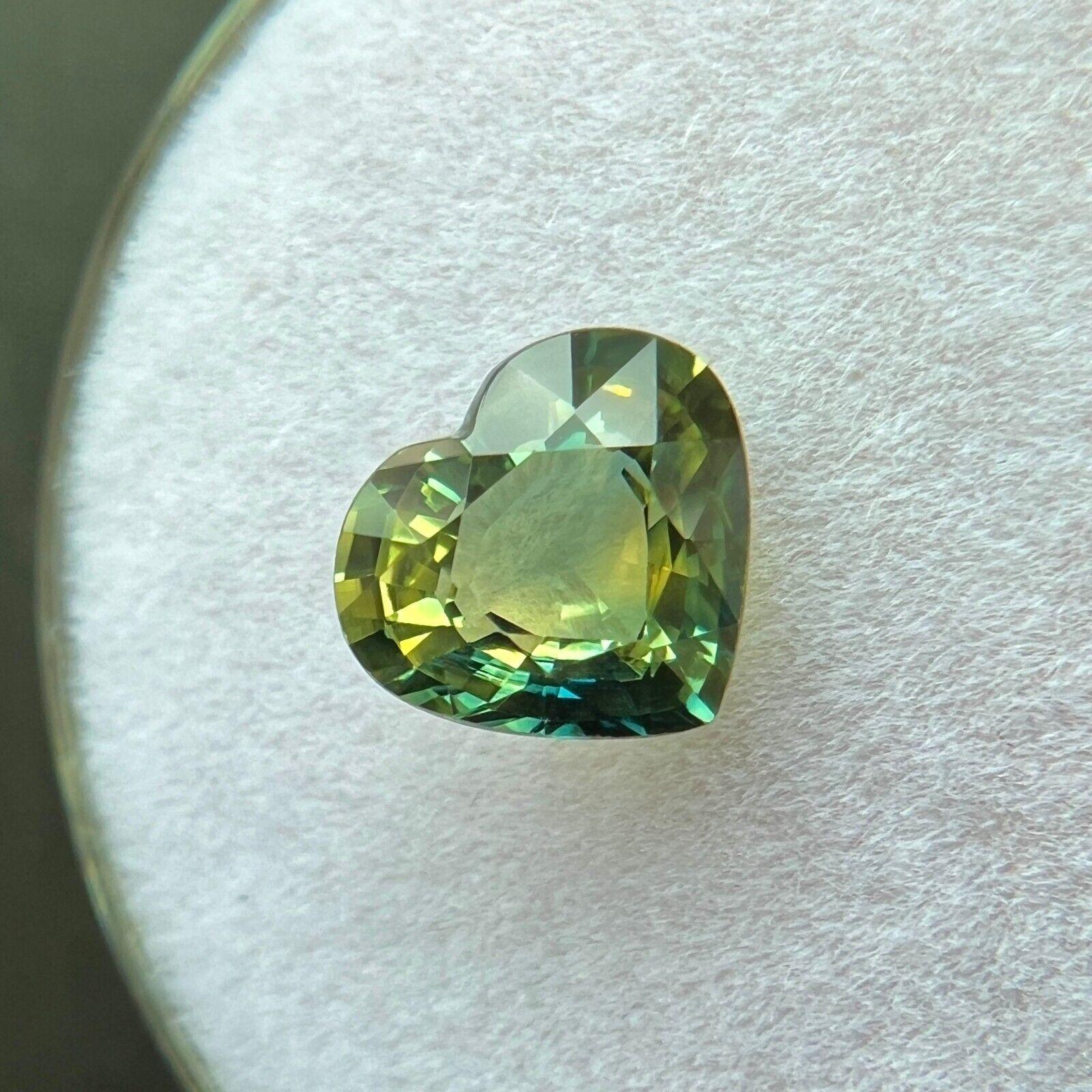 1,52Ct GIA zertifiziert Bi Farbe australischen Saphir gelb blau Herz unbehandelt für Damen oder Herren