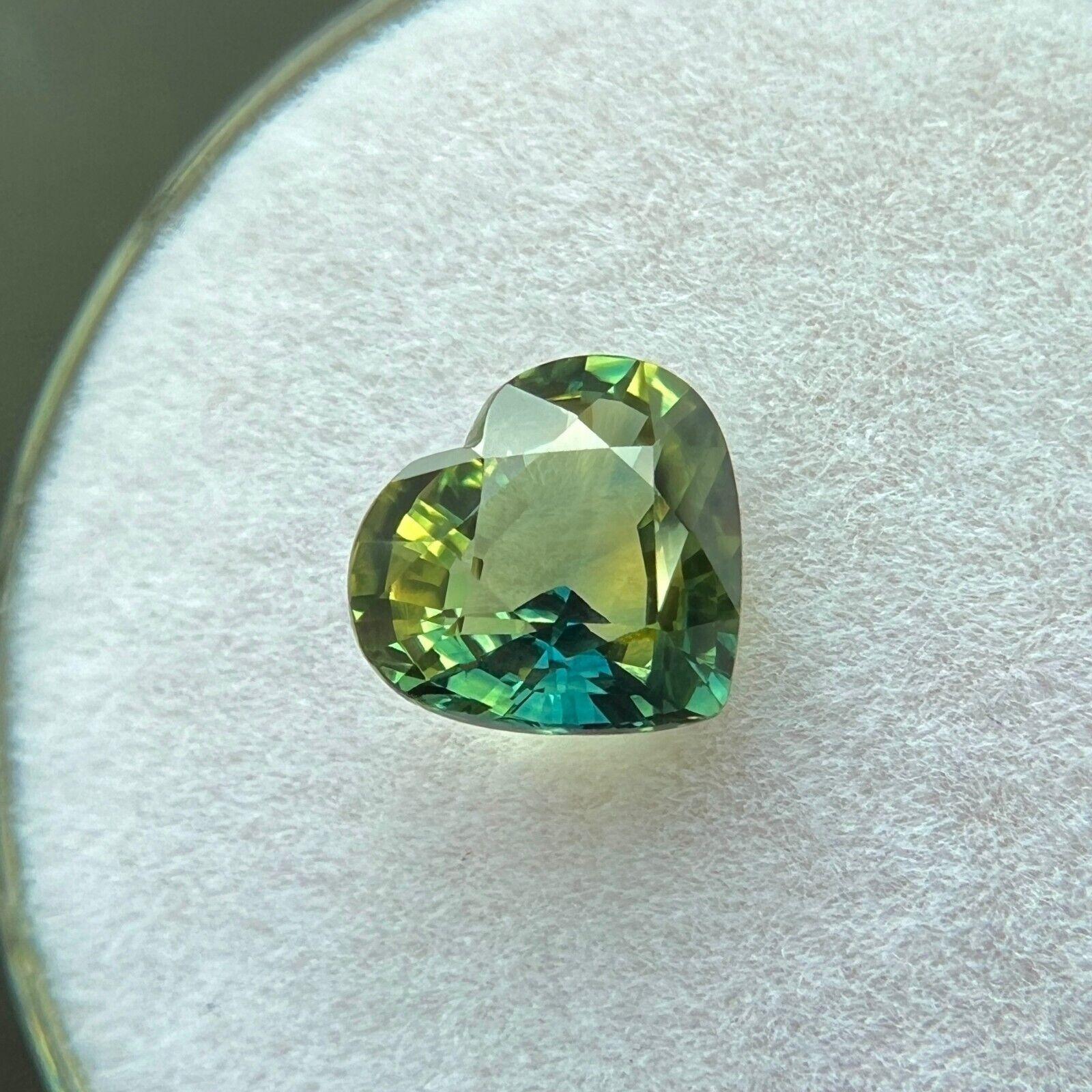 1,52Ct GIA zertifiziert Bi Farbe australischen Saphir gelb blau Herz unbehandelt 1