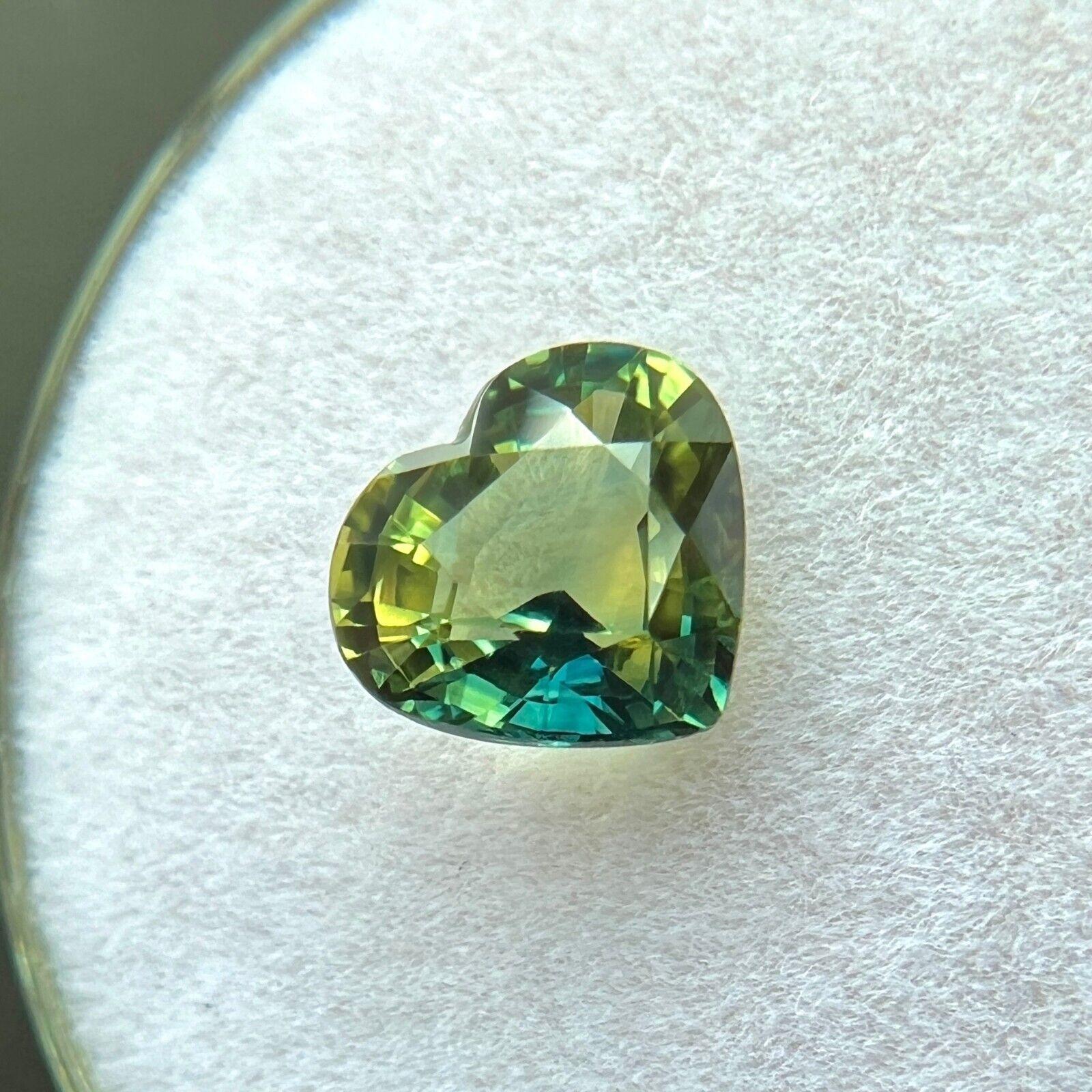 1,52Ct GIA zertifiziert Bi Farbe australischen Saphir gelb blau Herz unbehandelt 2