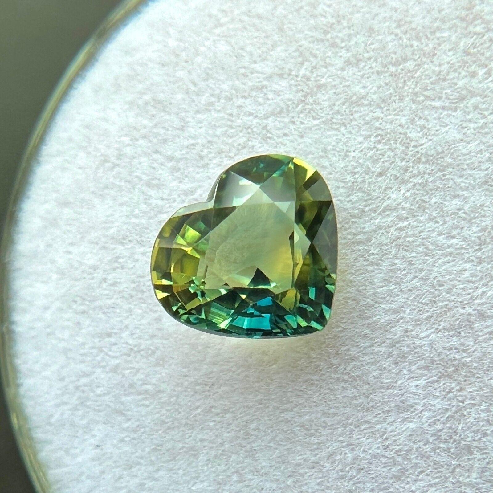 1,52Ct GIA zertifiziert Bi Farbe australischen Saphir gelb blau Herz unbehandelt 3