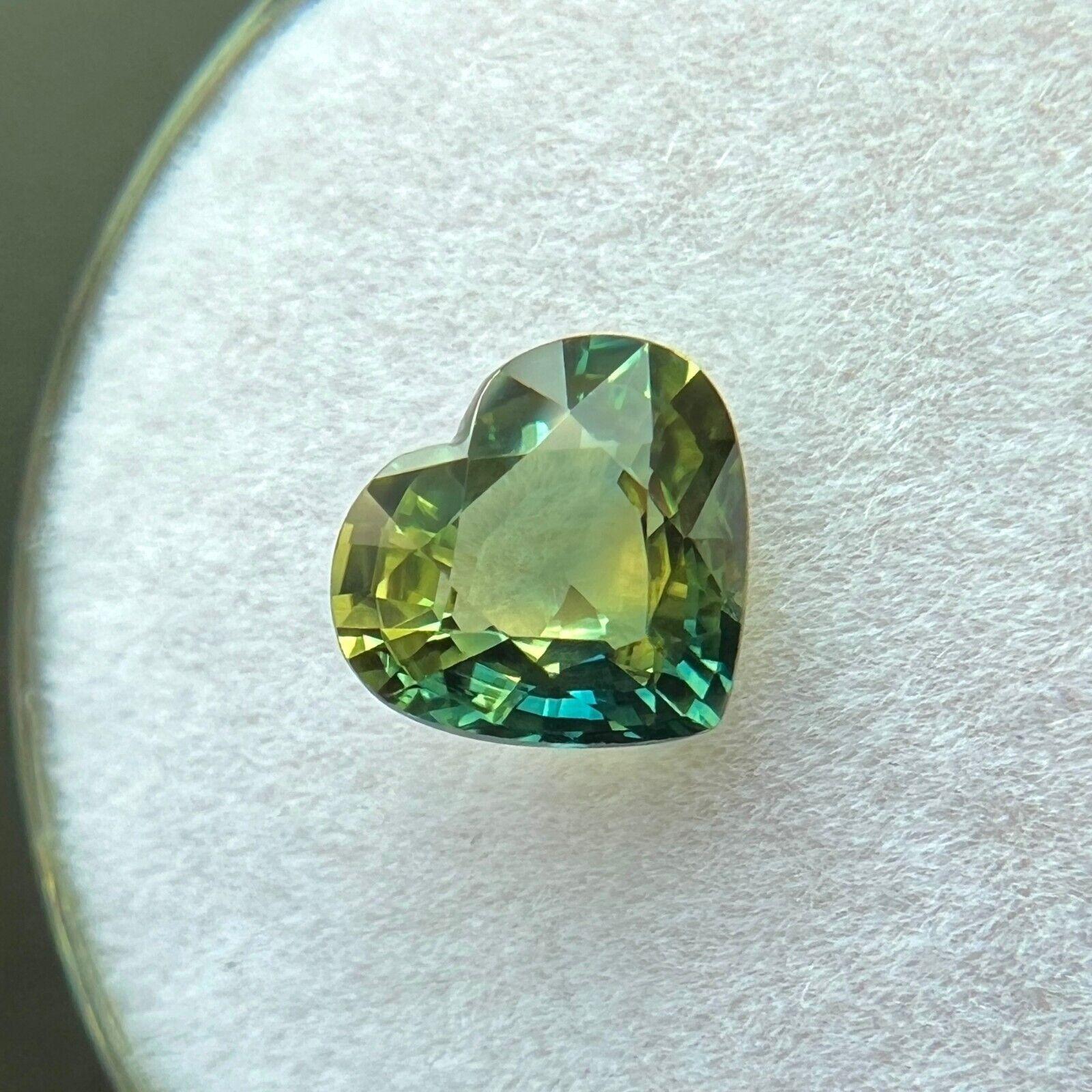 1,52Ct GIA zertifiziert Bi Farbe australischen Saphir gelb blau Herz unbehandelt 4
