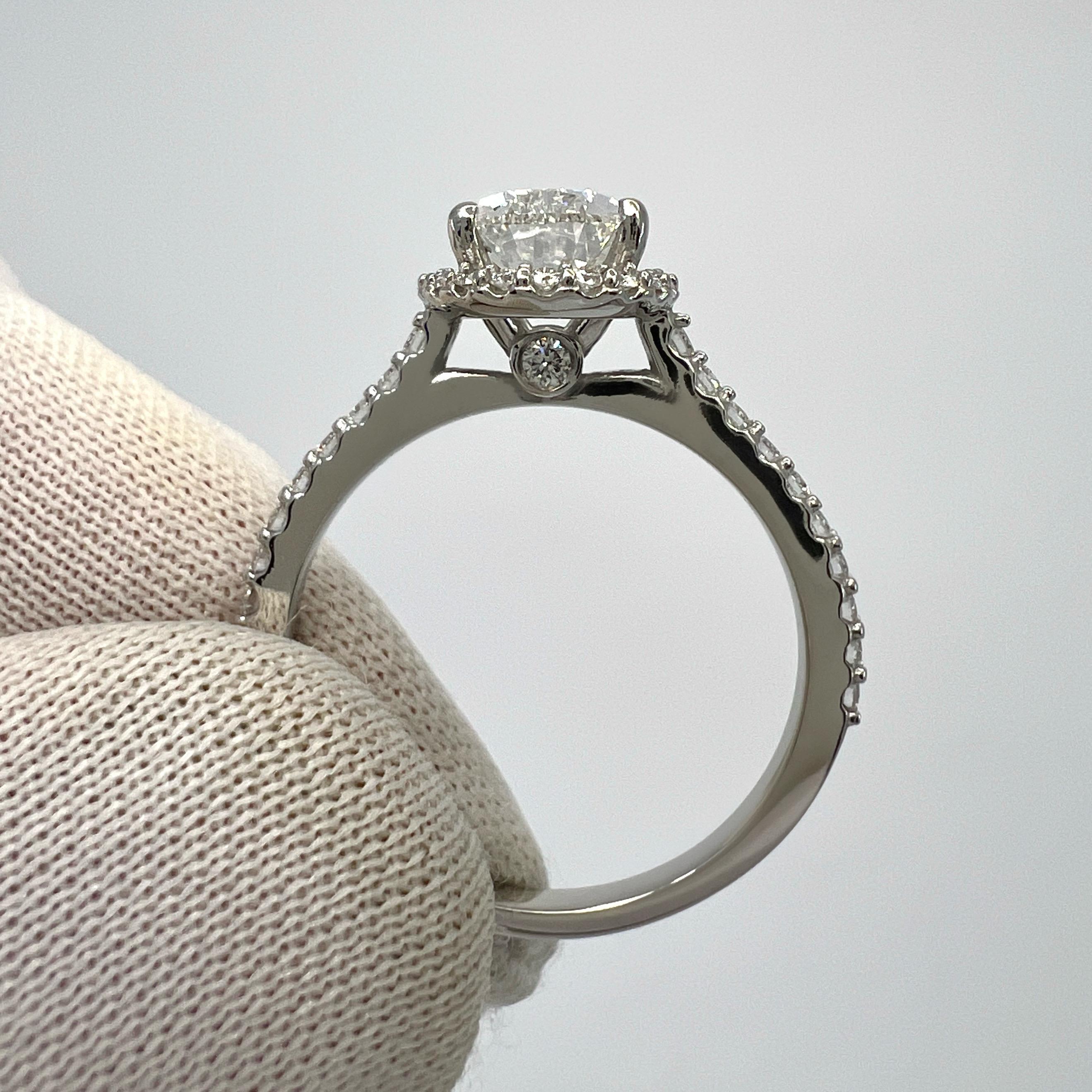 1.52ct GIA Certified Natural Pear Cut Diamond VVS1 G Platinum Halo Cluster Ring For Sale 3