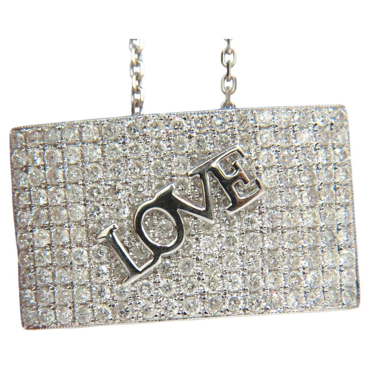 Colgante moderno con diamantes «Love» de 1,52 ct, de 14 kt, con juego de cuentas para la cadena*