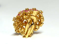 1.52ct Natural Fancy Yellow Diamonds Floral Dome Cluster Clip Earrings 14 Karat*