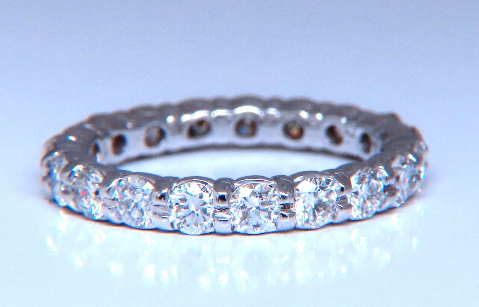 Round Cut 1.52ct Natural Round Diamonds Eternity Ring Sharing Prong G/Vs 14kt gold. For Sale