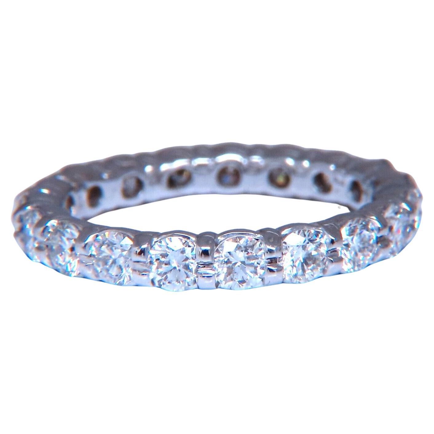 Memoryring 1,52 Karat natürliche runde Diamanten Eternity Ring Sharing Prong G/Vs 14kt Gold.
