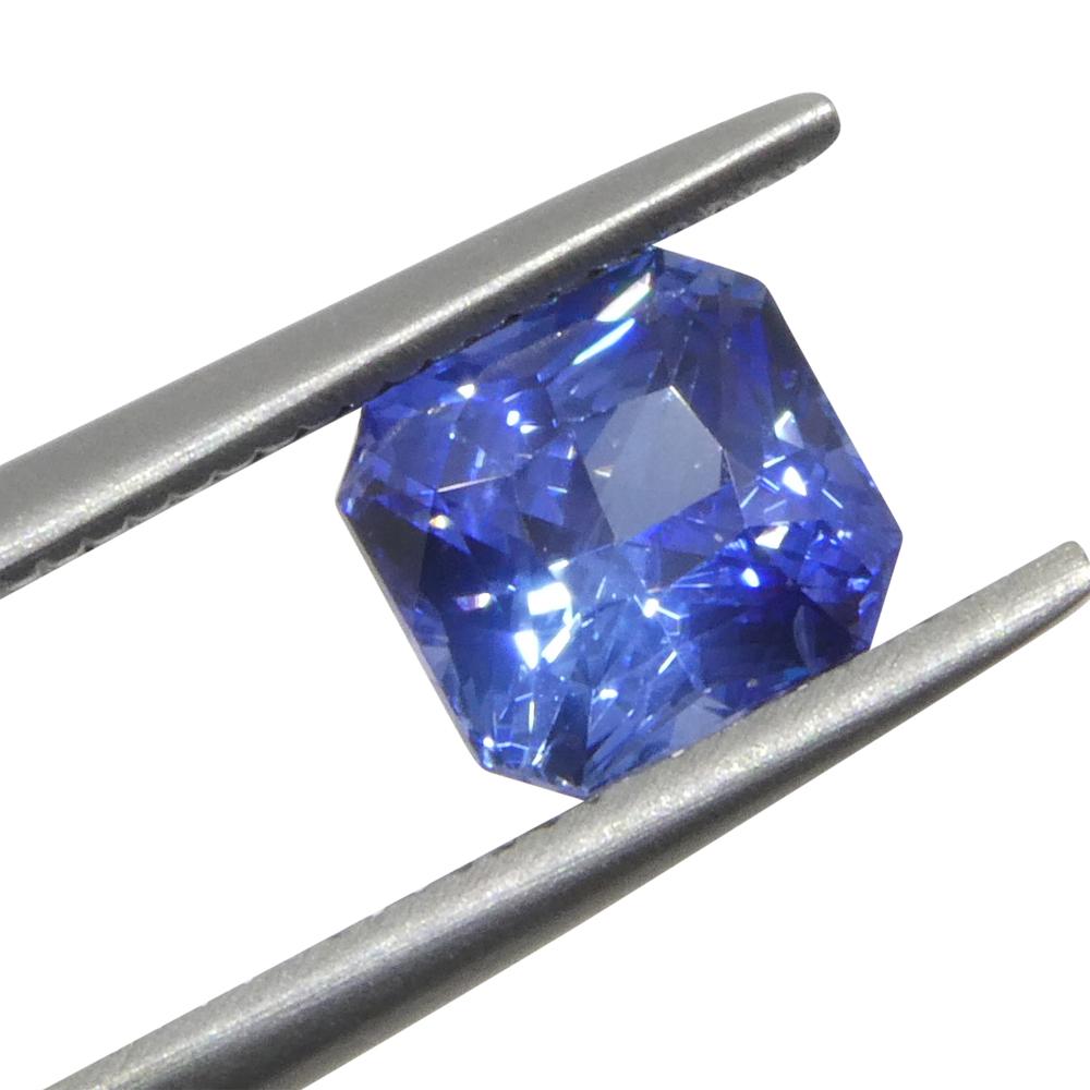 Brilliant Cut 1.52ct Octagonal/Emerald Cut Blue Sapphire from Sri Lanka For Sale