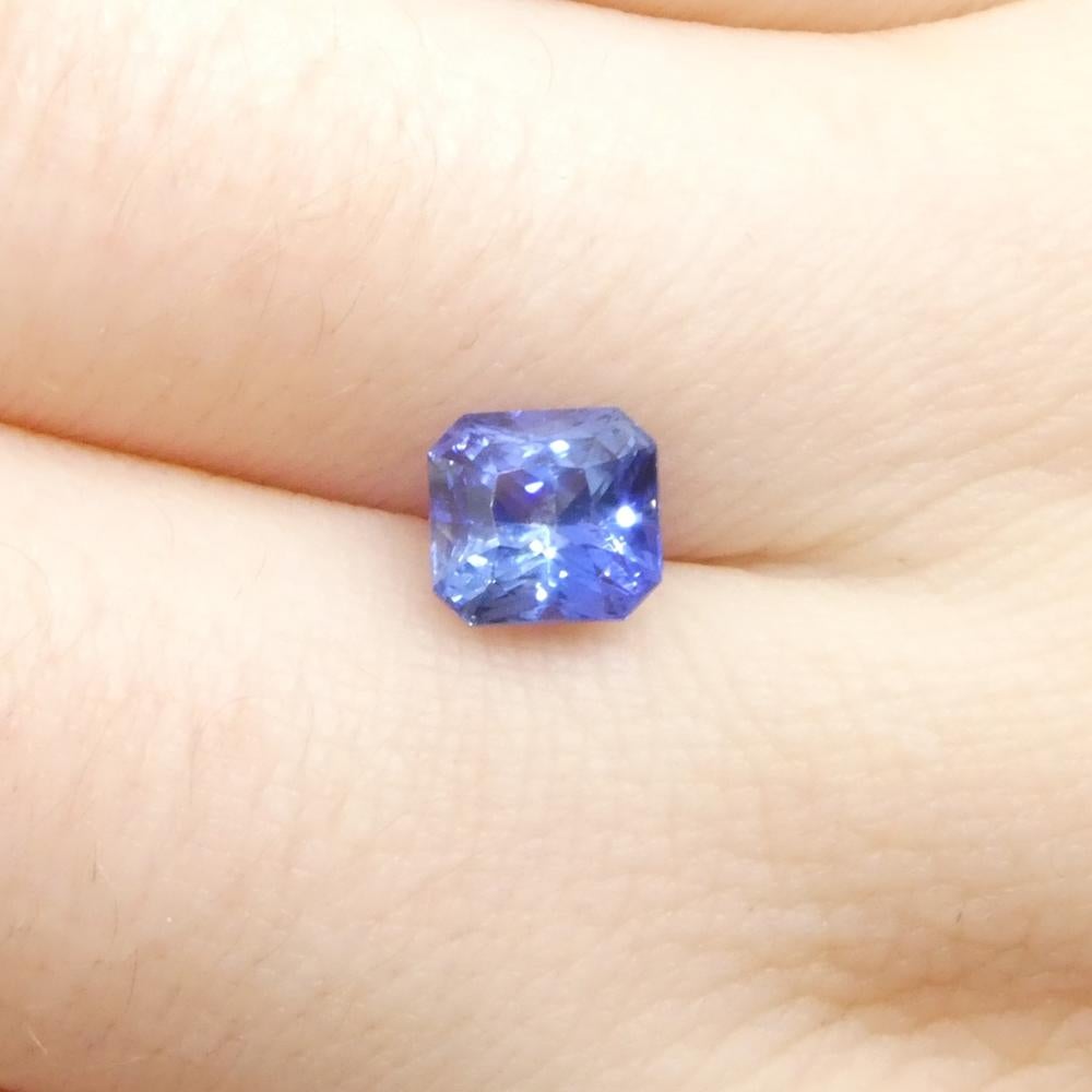 Women's or Men's 1.52ct Octagonal/Emerald Cut Blue Sapphire from Sri Lanka For Sale