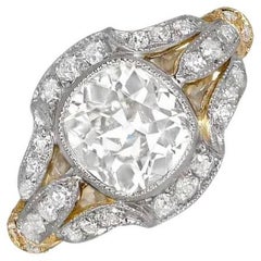 1.52ct Old European Cut Diamond Engagement Ring, Platinum & 18k Yellow Gold