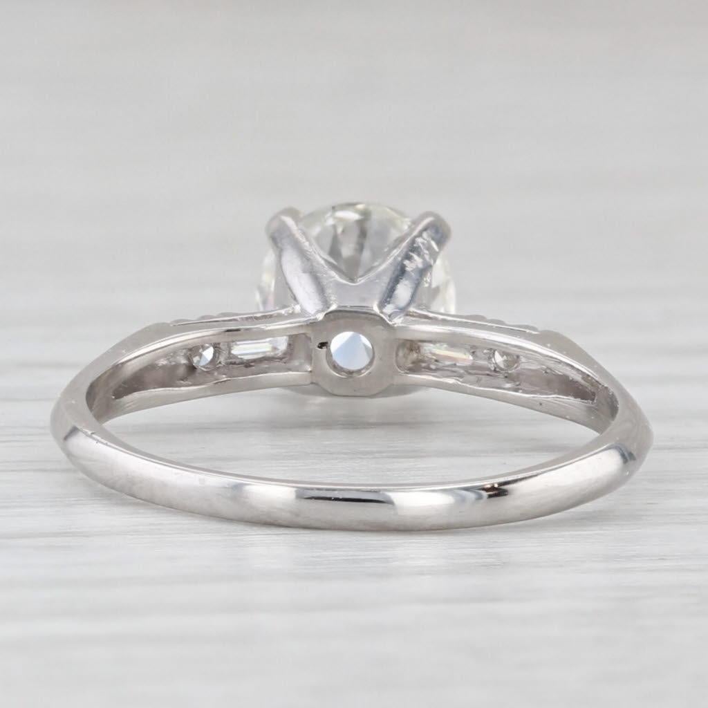 Taille ronde 1.52ctw Round Diamond Engagement Ring Platinum Size 7.25 GIA en vente