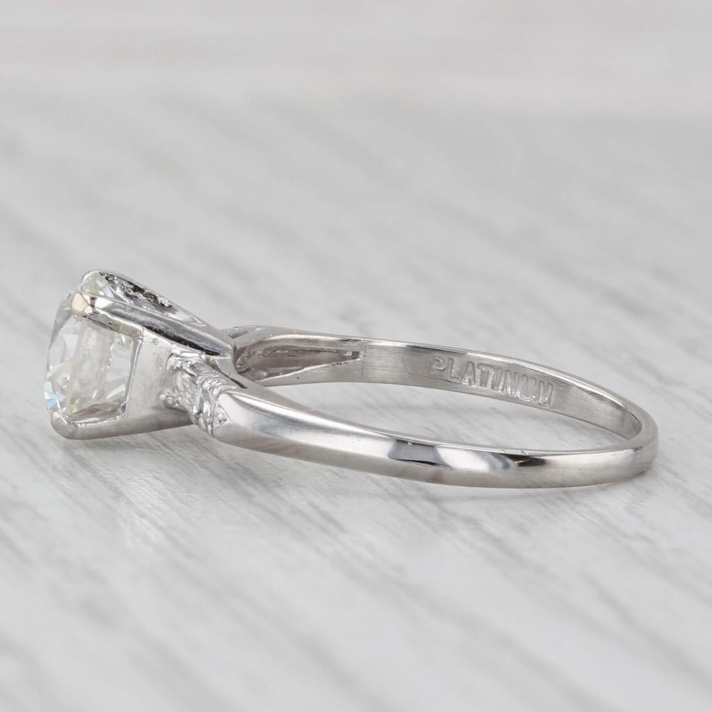 1.52ctw Round Diamond Engagement Ring Platinum Size 7.25 GIA Unisexe en vente
