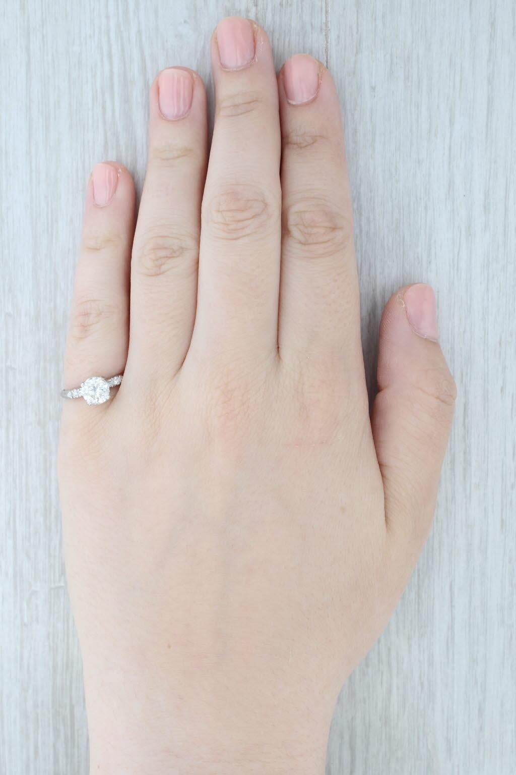 1.52ctw Round Diamond Engagement Ring Platinum Size 7.25 GIA en vente 4