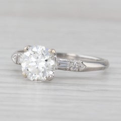 1.52ctw Round Diamond Engagement Ring Platinum Size 7.25 GIA