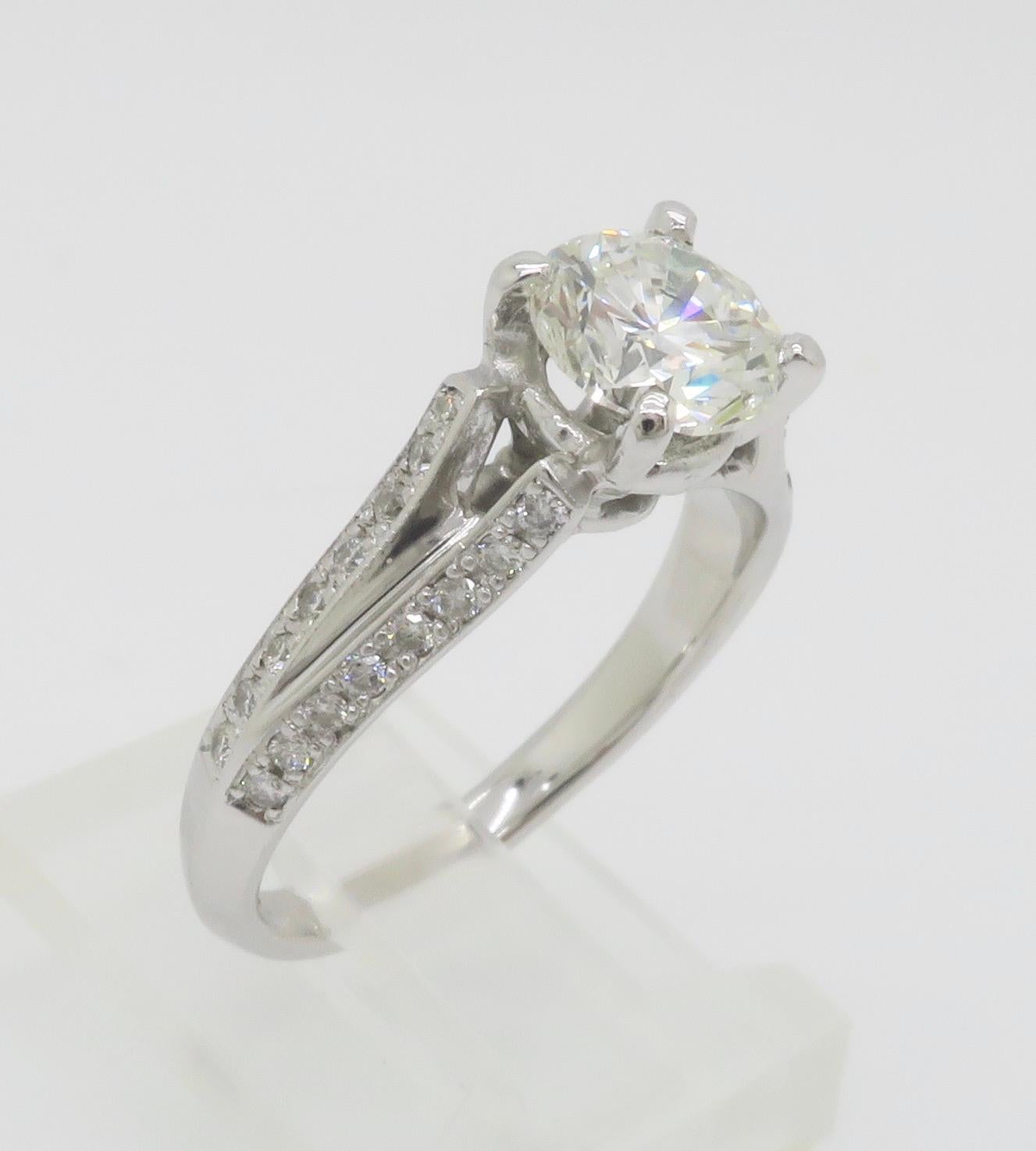 1.52CTW Split Shank Style Diamond Ring  For Sale 5