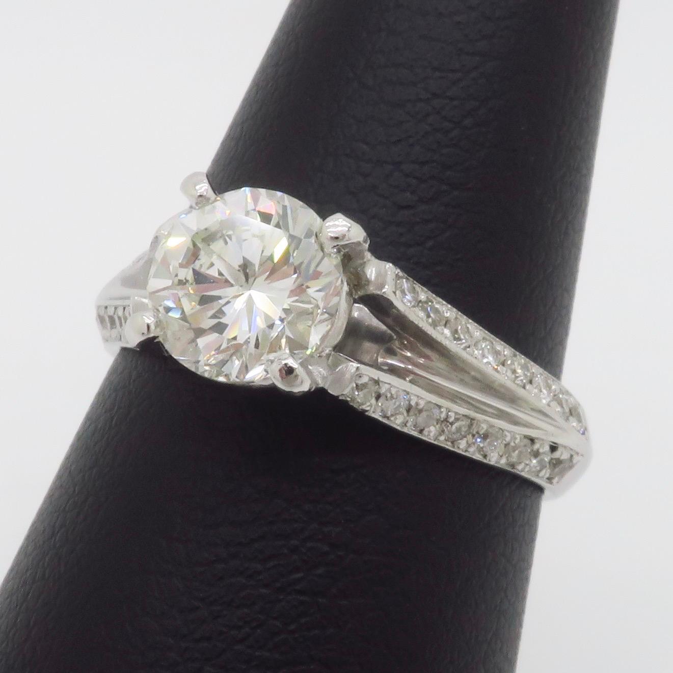 1.52CTW Split Shank Style Diamond Ring  For Sale 9