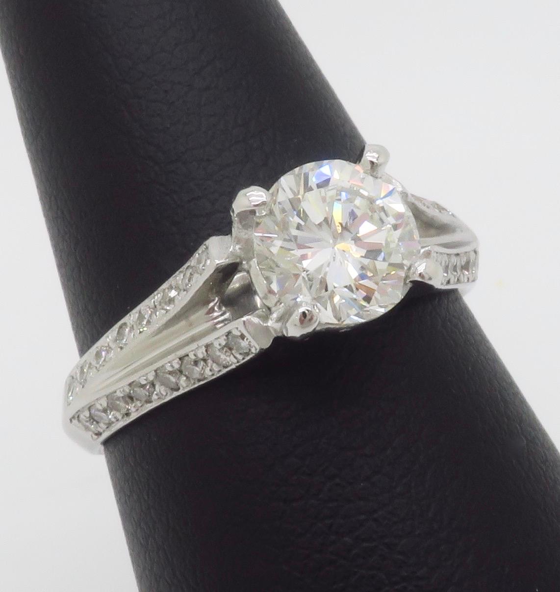 1.52CTW Split Shank Style Diamond Ring  For Sale 10
