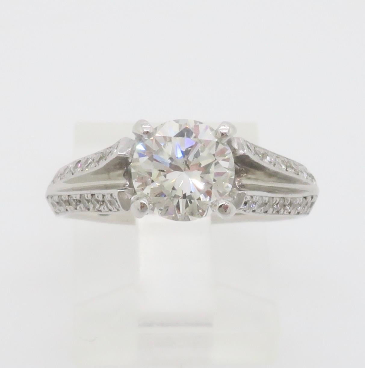 1.52CTW Split Shank Style Diamond Ring  For Sale 2