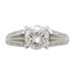 1,52 Karat geteilter Diamantring im Shank-Stil