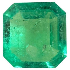 1,53 Karat 8x8 Gelbgrüner kolumbianischer Smaragd im Asscher-Schliff Mai - Seltener Asscher-Schliff