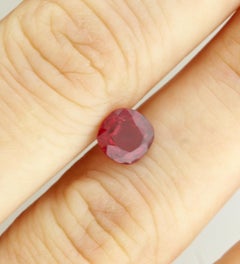 1.53 Carat A.G.L Certified Heated Cushion Cut Ruby Gemstone