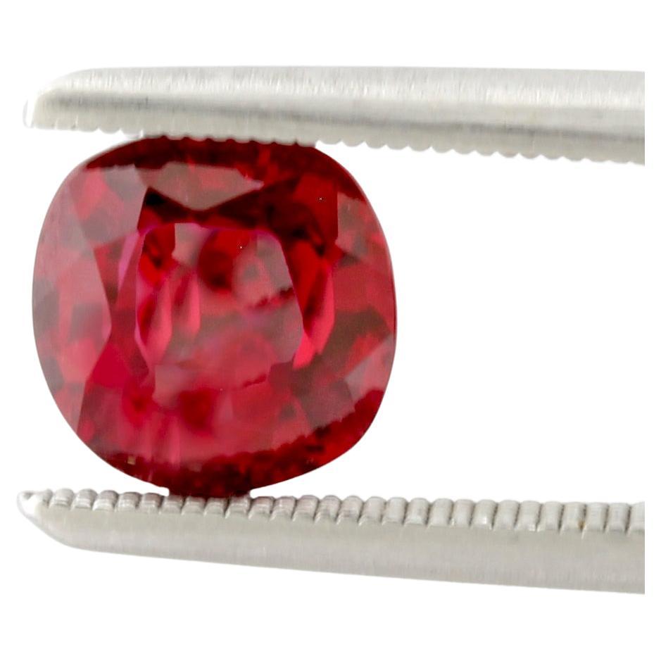 1.53 Carat A.G.L Certified Heated Cushion Cut Ruby Gemstone For Sale