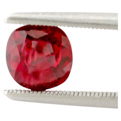 1.53 Carat A.G.L Certified Heated Cushion Cut Ruby Gemstone (pierre précieuse en forme de coussin)
