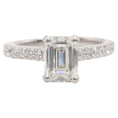 1.53 Carat Emerald Cut Diamond Ring GIA Certified in Platinum Diamond Ring