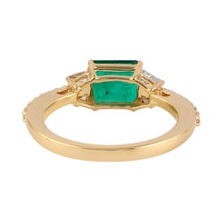 1.53 Carat Emerald Diamond 14 Karat Gold Ring
