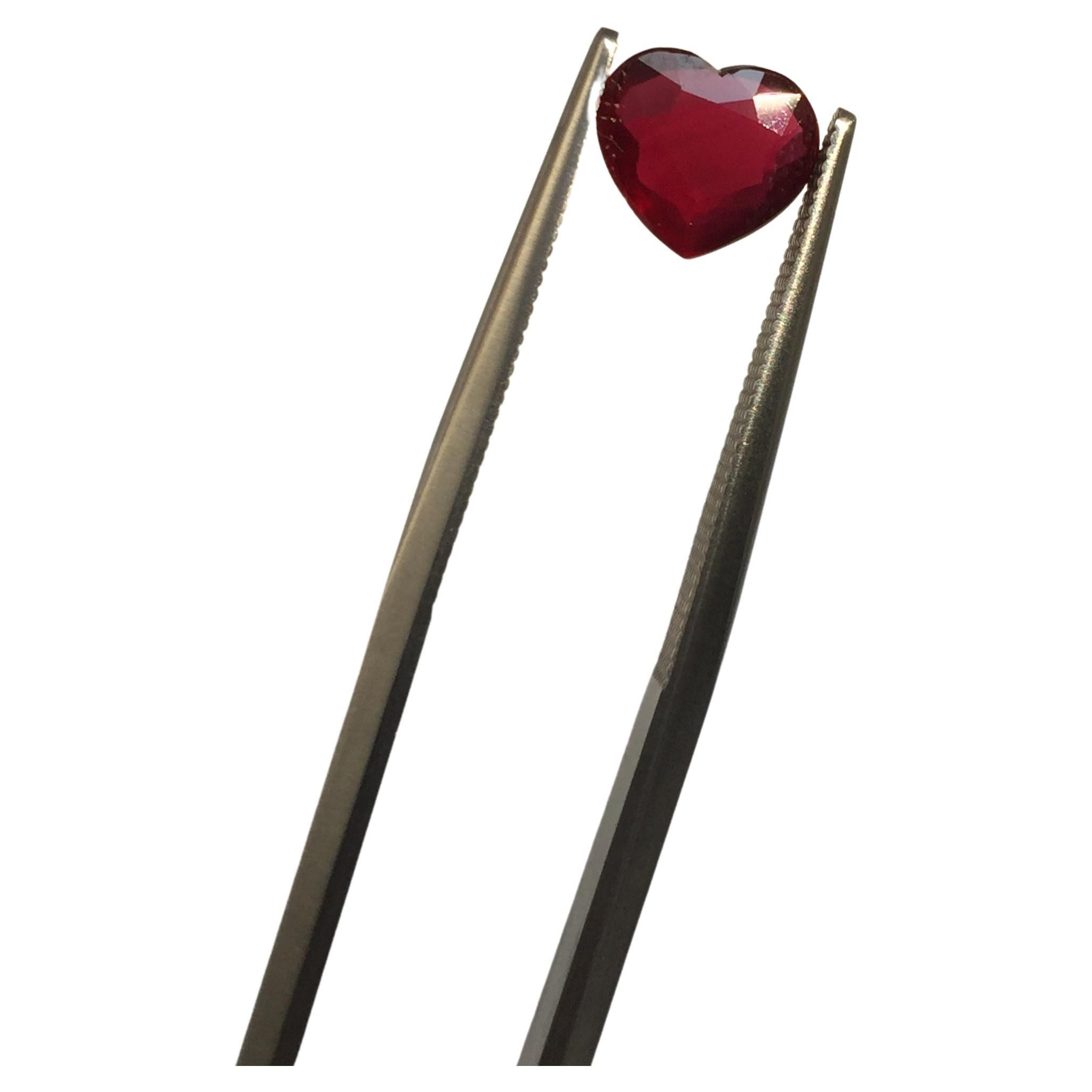 1.53 Carat Heart- Shaped Mozambique Ruby for High Jewellery