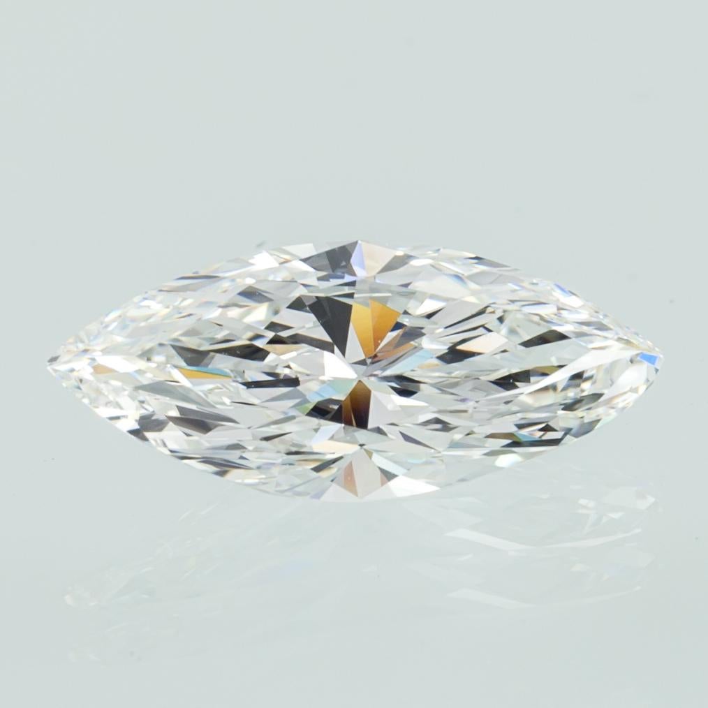 Moderne Diamant taille marquise 1,53 carat non serti F / VVS2 certifié GIA en vente
