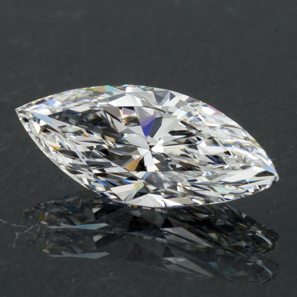 1.53 Carat Loose F / VVS2 Marquise Cut Diamond GIA Certified For Sale 1