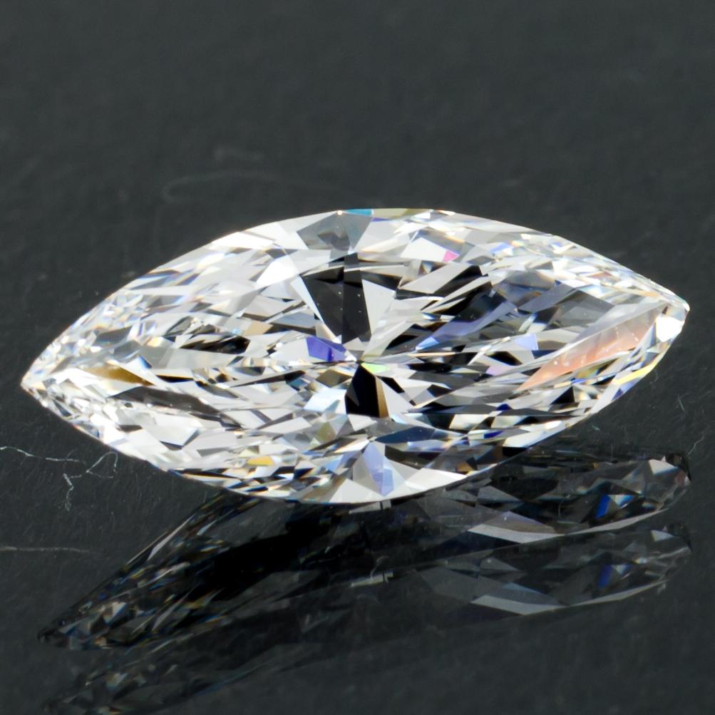 1.53 Carat Loose F / VVS2 Marquise Cut Diamond GIA Certified For Sale 2