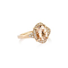 Sunita Nahata Morganit 1.53ct. Fancy Ring aus 18KRG mit weißem Diamant.