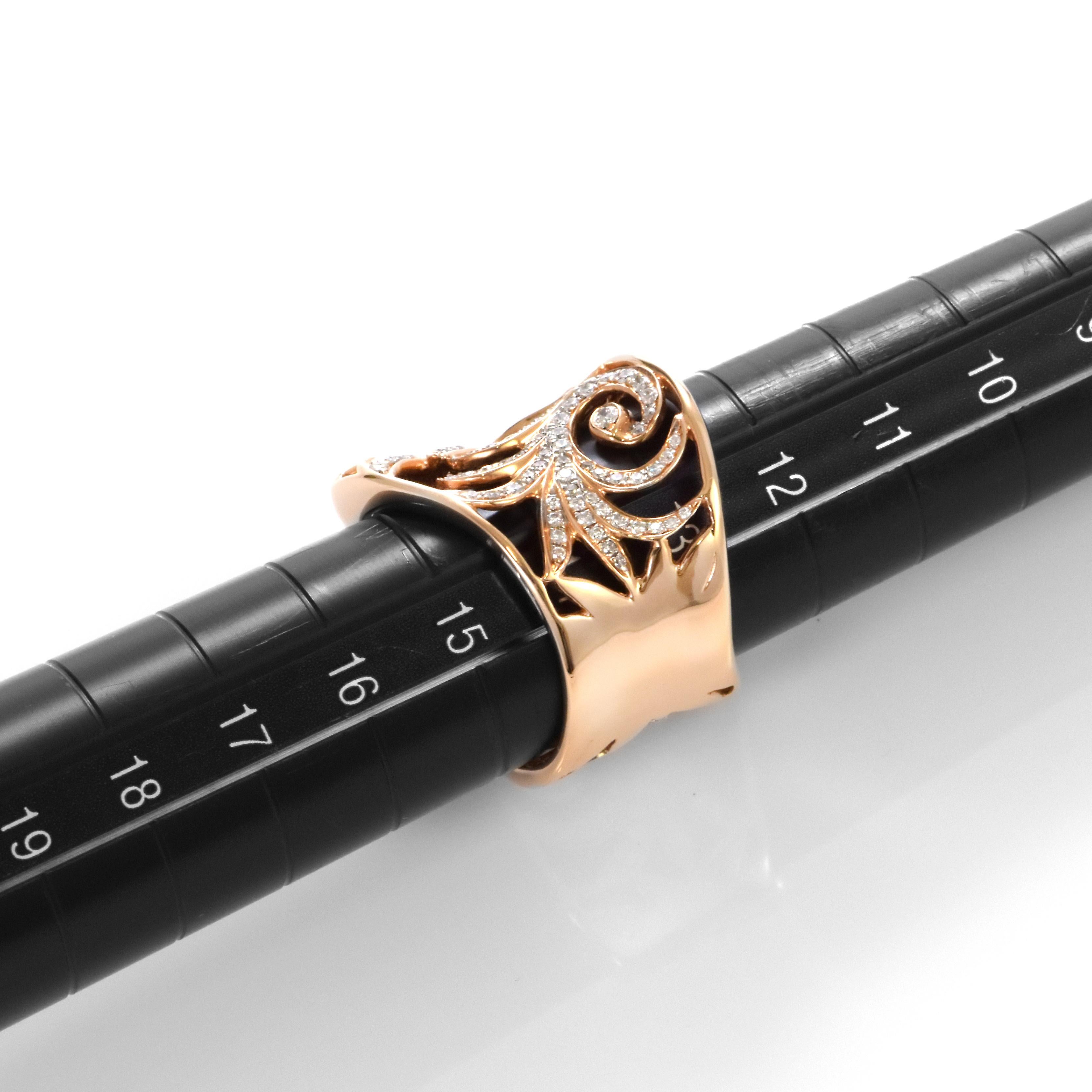 1.53 Carat Natural Diamonds Cocktail-Cluster Ring Made in 18 Karat Pink Gold For Sale 3