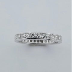 1.53 Carat Natural French Cut Diamond Eternity Ring