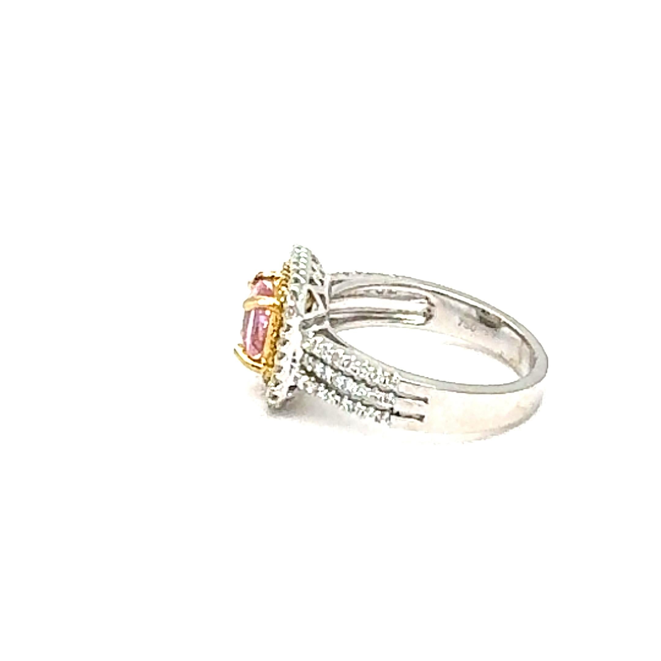 Verlobungsring mit 1,53 Karat natürlichem, unerhitztem rosa Saphir und Diamant im Zustand „Neu“ im Angebot in Los Angeles, CA